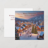 Een kerstdorp feestdagenkaart (Voorkant / Achterkant)