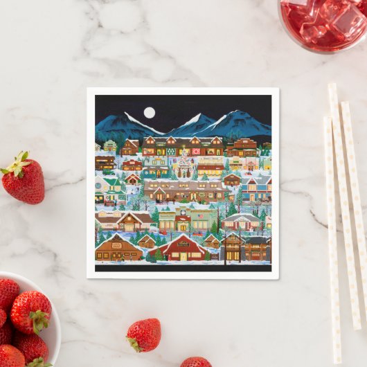 Een kerstdorp servetten (Insitu)