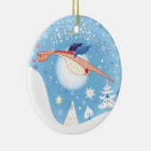 Een kerstdraak keramisch ornament (Rechts)