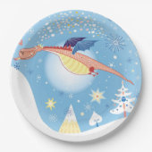 Een kerstdraak papieren bordje (Voorkant)