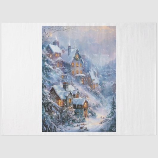 Een kerstdroomdorp tissuepapier (Voorkant)