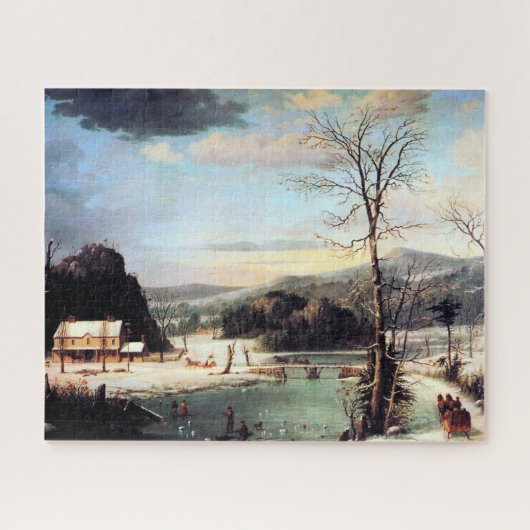 Een kerstfeest George Henry Durrie 1852 Legpuzzel (Horizontaal)