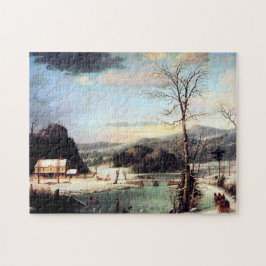 Een kerstfeest George Henry Durrie 1852 Legpuzzel