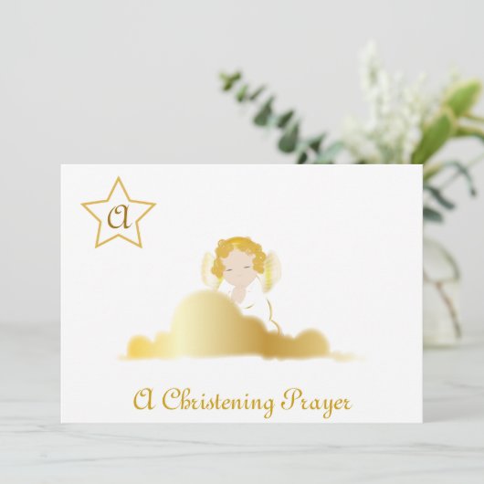 Een kerstfeest op het monogram van Prayer - Cust. Kaart (Staand voorkant)