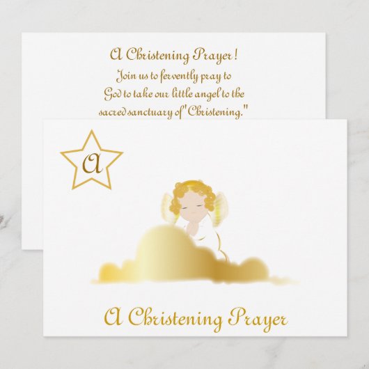 Een kerstfeest op het monogram van Prayer - Cust. Kaart (Voorkant / Achterkant)