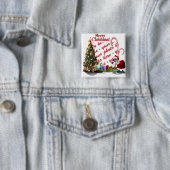 Een kerstfeest op het web vierkante button 5,1 cm (In situ)