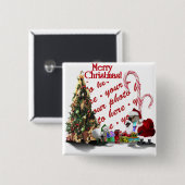 Een kerstfeest op het web vierkante button 5,1 cm (Voorkant /achterkant)