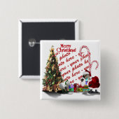 Een kerstfeest op het web vierkante button 5,1 cm (Voorkant /achterkant)