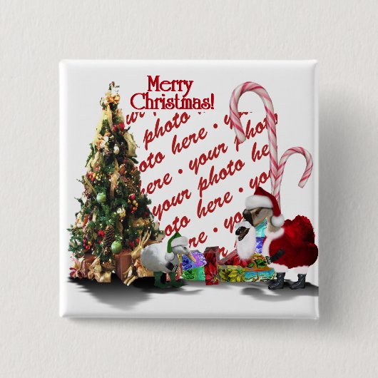Een kerstfeest op het web vierkante button 5,1 cm (Voorkant)