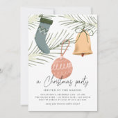 Een kerstfeest | Vakantie in moderne Ornamenten Kaart (Voorkant)