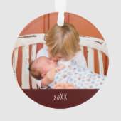 Een kerstfoto samen met een liefdesfoto ornament (achterkant)