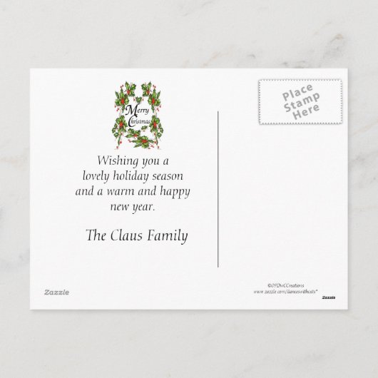 Een kerstgebed feestdagenkaart (Achterkant)