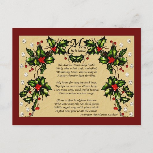 Een kerstgebed feestdagenkaart (Voorkant)