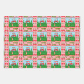 Een kerstgolf met Kerstman en rendier Inpakpapier Vel (Voorkant 2)