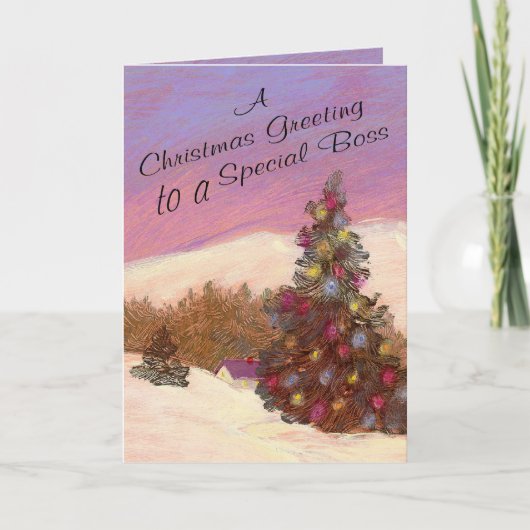 Een kerstgroet aan een speciale baas feestdagen kaart (Voorkant)