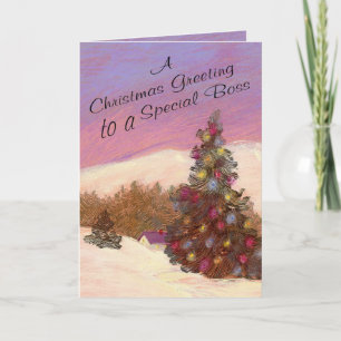 Een kerstgroet aan een speciale baas feestdagen kaart
