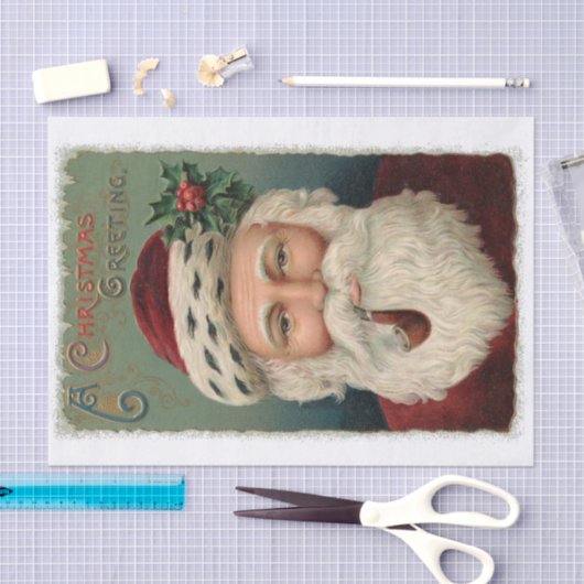 Een kerstgroet van Santa - Vakantie Tissuepapier (Craft)