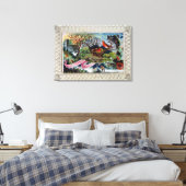 Een kerstgroet, Victoriaans briefkaart Canvas Afdruk (Insitu (Slaapkamer))