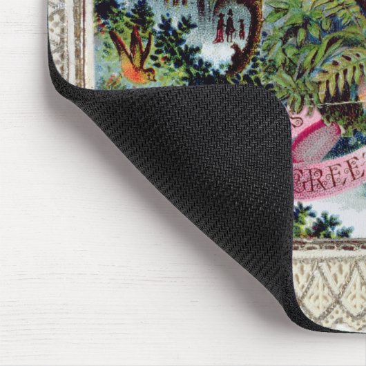 Een kerstgroet, Victoriaans briefkaart Muismat (Hoek)