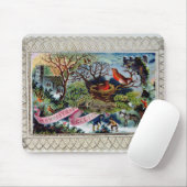 Een kerstgroet, Victoriaans briefkaart Muismat (Met muis)