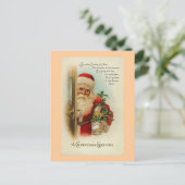 "Een kerstgroet" Vintage Feestdagenkaart (Staand voorkant)