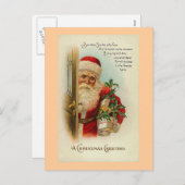 "Een kerstgroet" Vintage Feestdagenkaart (Voorkant / Achterkant)