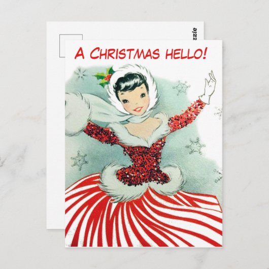 Een kersthallo van dansballerina briefkaart (Voorkant / Achterkant)