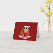 Een kerstjongen met een cadeau kaart (Gele Bloem)