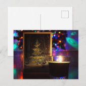 Een kerstkaars. Een vakantie Briefkaart (Voorkant / Achterkant)