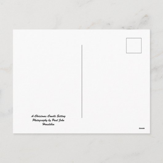 Een kerstkaars. Een vakantie Briefkaart (Achterkant)