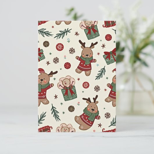 Een kerstkaart bedankkaart (Staand voorkant)