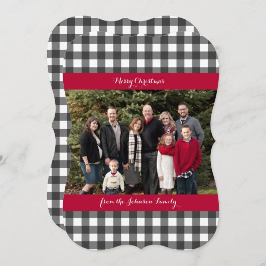 Eén kerstkaart - Buffalo Check Pset (Voorkant / Achterkant)