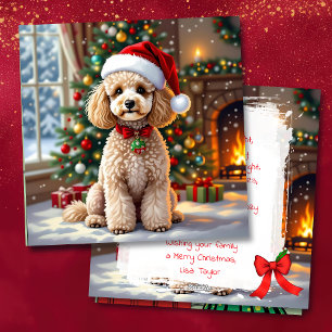 Een Kerstkaart met een Aardige Poodle naar Maat