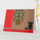 Een Kerstkaart met katten gevouwen Kaart (Gele Bloem)