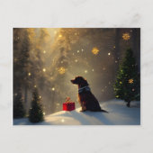 Een kerstkaart met lichte winterfeestjes in de win feestdagenkaart (Voorkant)