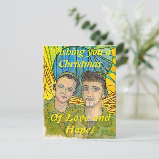 Een kerstkaart ter ondersteuning van Oekraïense li (Staand voorkant)