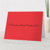 Een Kerstkaart van een kat met een gevouwen kerstg Kaart (Achterkant)