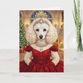 Een Kerstkaart van een Poedel Kaart