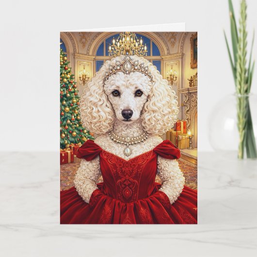Een Kerstkaart van een Poedel Kaart (Voorkant)