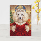 Een Kerstkaart van een Poedel Kaart (Gele Bloem)