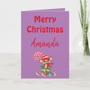 Een Kerstkaart van een Safari Aap Kaart