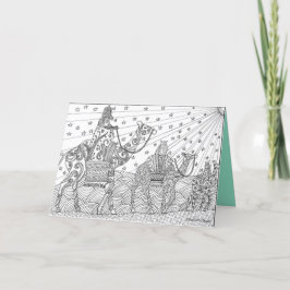 Een kerstkaart voor uw vrienden te kleuren feestdagen kaart