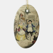Een kerstkanselier - Fezziwig's bal Keramisch Ornament (Rechts)
