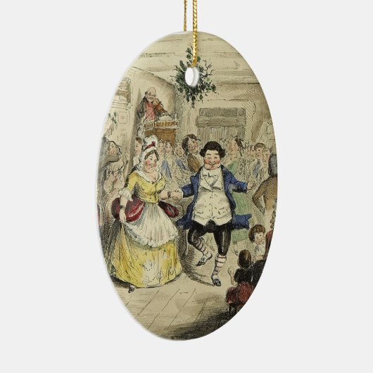 Een kerstkanselier - Fezziwig's bal Keramisch Ornament (Rechts)
