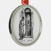 Een kerstkanselier - Marleys gezicht Metalen Ornament (Rechts)