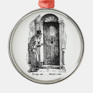 Een kerstkanselier - Marleys gezicht Metalen Ornament