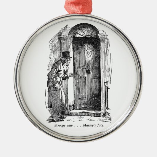 Een kerstkanselier - Marleys gezicht Metalen Ornament (Voorkant)