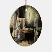 Een kerstkantongversiering van Marley met scrollog Keramisch Ornament (Rechts)