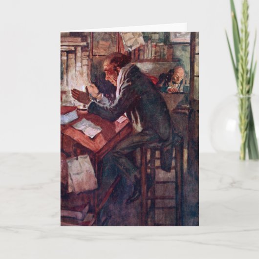 Een kerstkarol: Cratchit en Scrooge Bedankkaart (Voorkant)