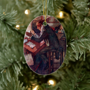 Een kerstkarol: Cratchit en Scrooge Keramisch Ornament